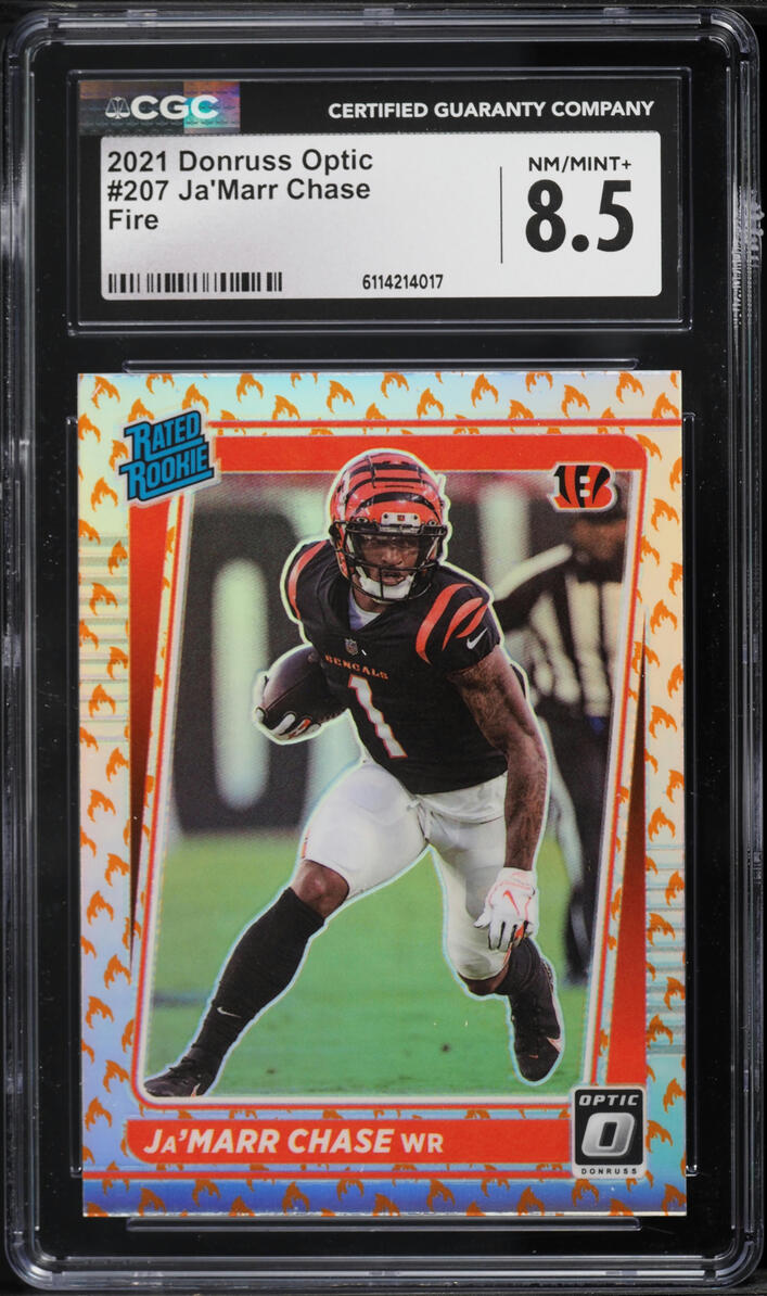2021 Donruss Optic Fire Ja'Marr Chase ROOKIE #207 CGC 8.5 NM-MT+