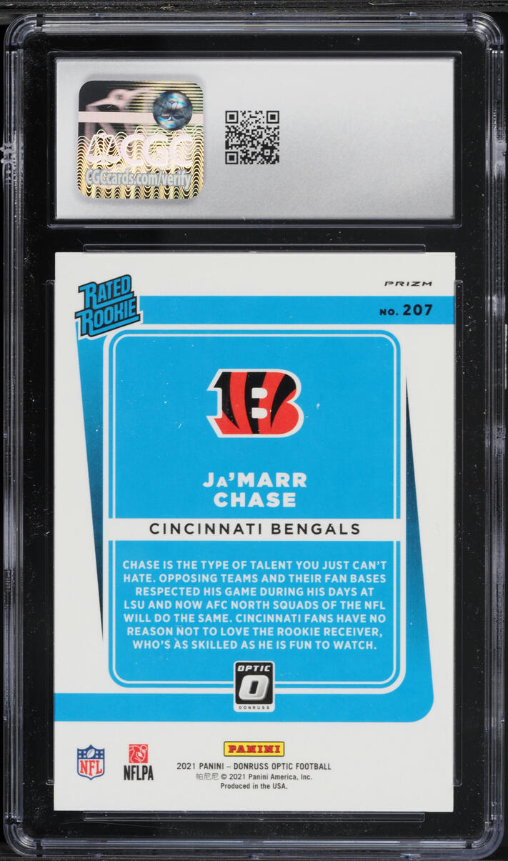 2021 Donruss Optic Fire Ja'Marr Chase ROOKIE #207 CGC 8.5 NM-MT+