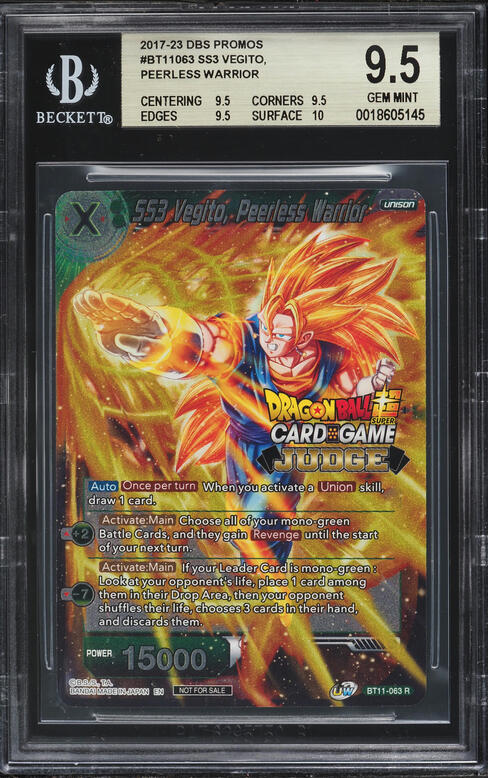 2017 Dragon Ball Super Promo Ss3 Vegito, Peerless Warrior #BT11063 BGS 9.5  GEM MINT on Fanatics Collect