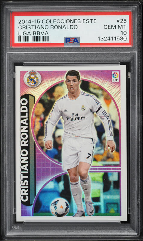 2014 Panini Prizm World Cup Blue Red Wave Cristiano Ronaldo #161