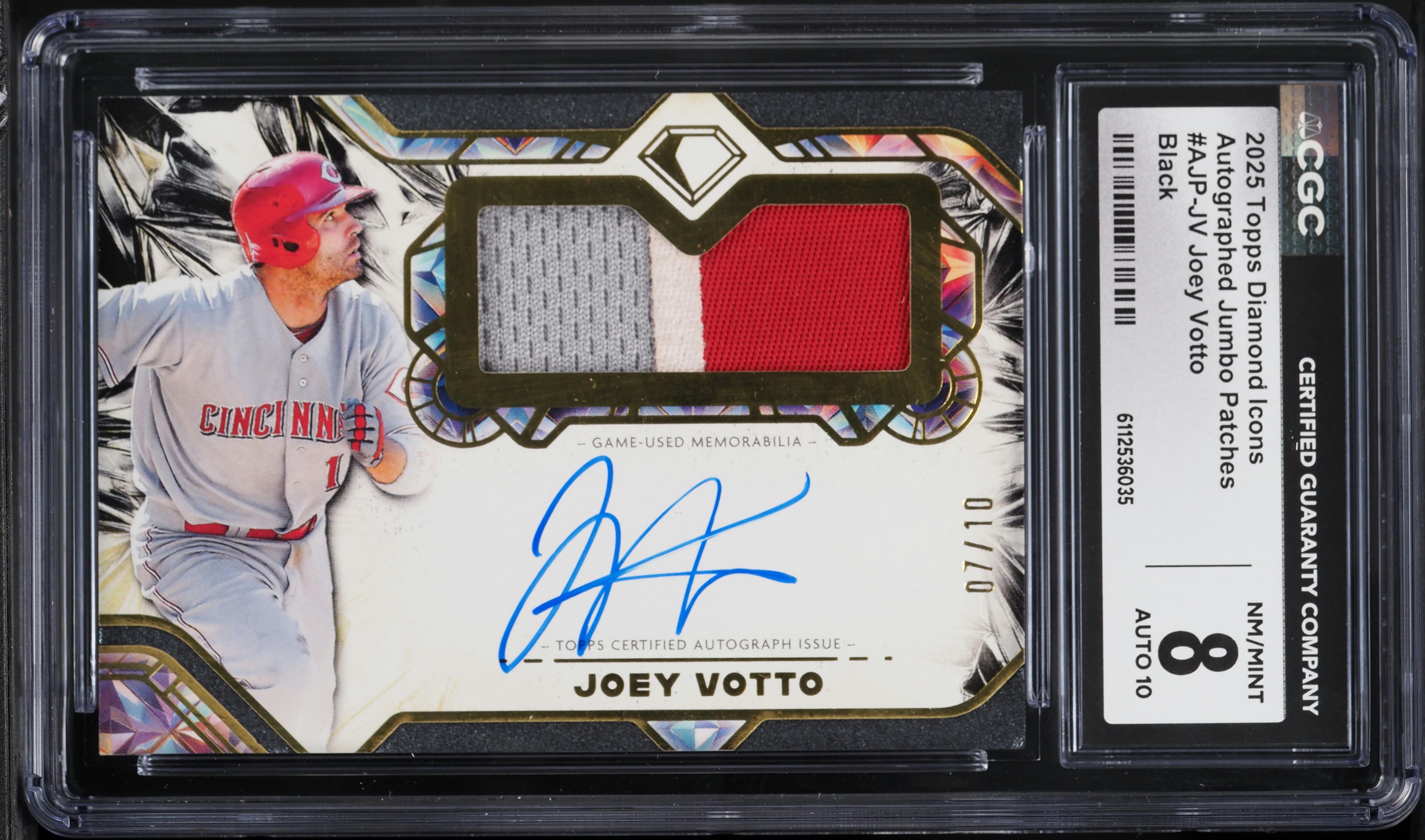 2025 Topps Diamond Icons Jumbo Black Joey Votto PATCH AUTO /10