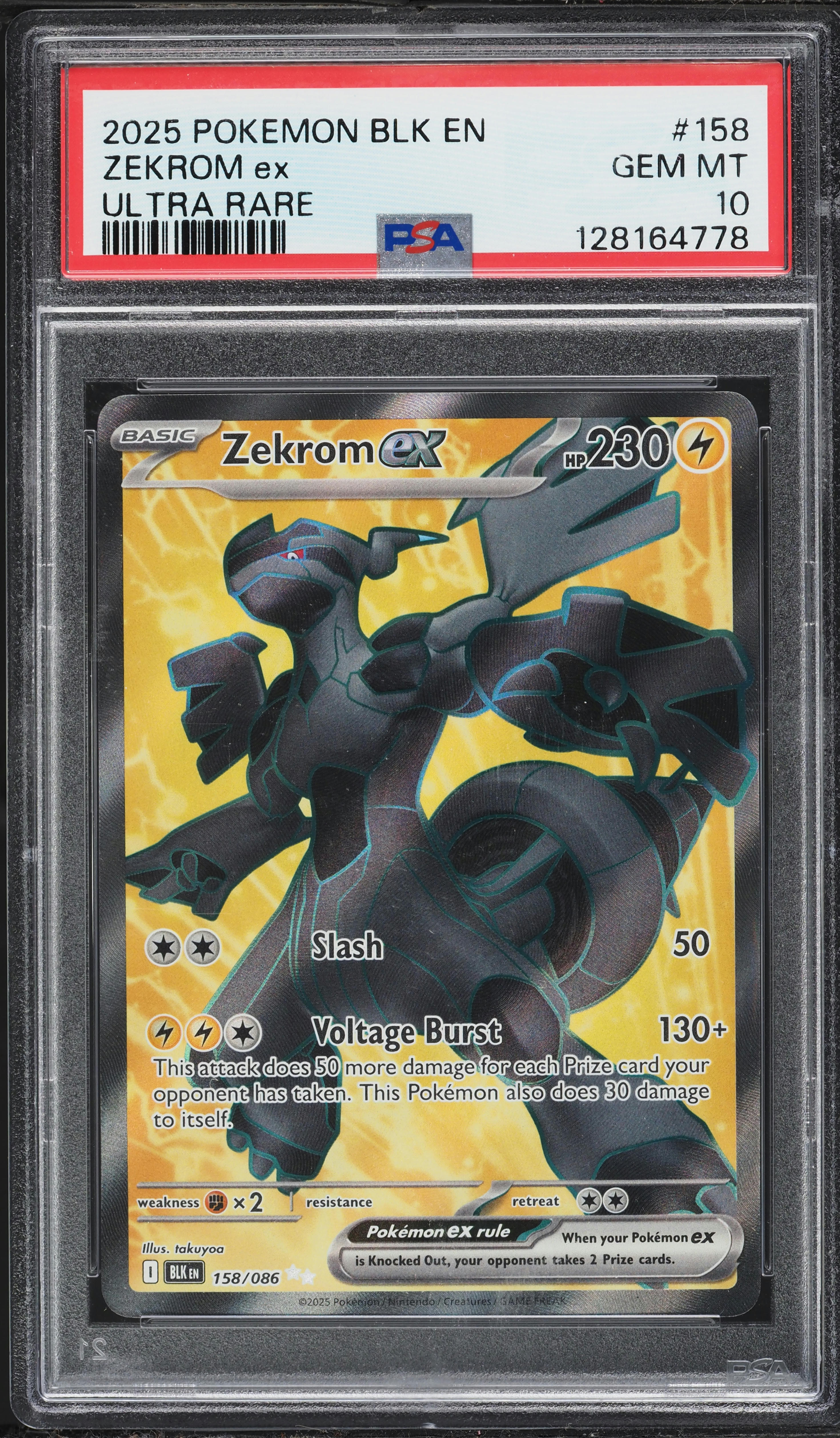 2025 Pokemon Scarlet & Violet Black Bolt Full Art Zekrom Ex #158