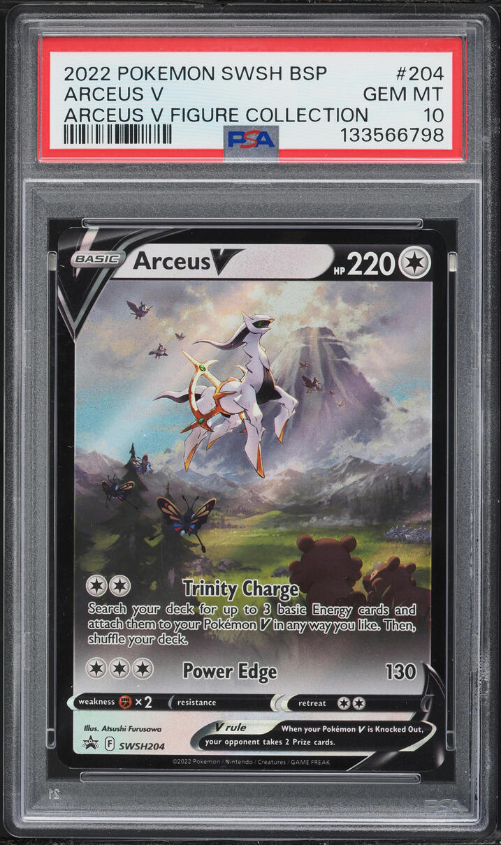 2022 Pokemon Sword & Shield Promo Figure Collection Holo Arceus V #204 PSA 10 GEM MINT
