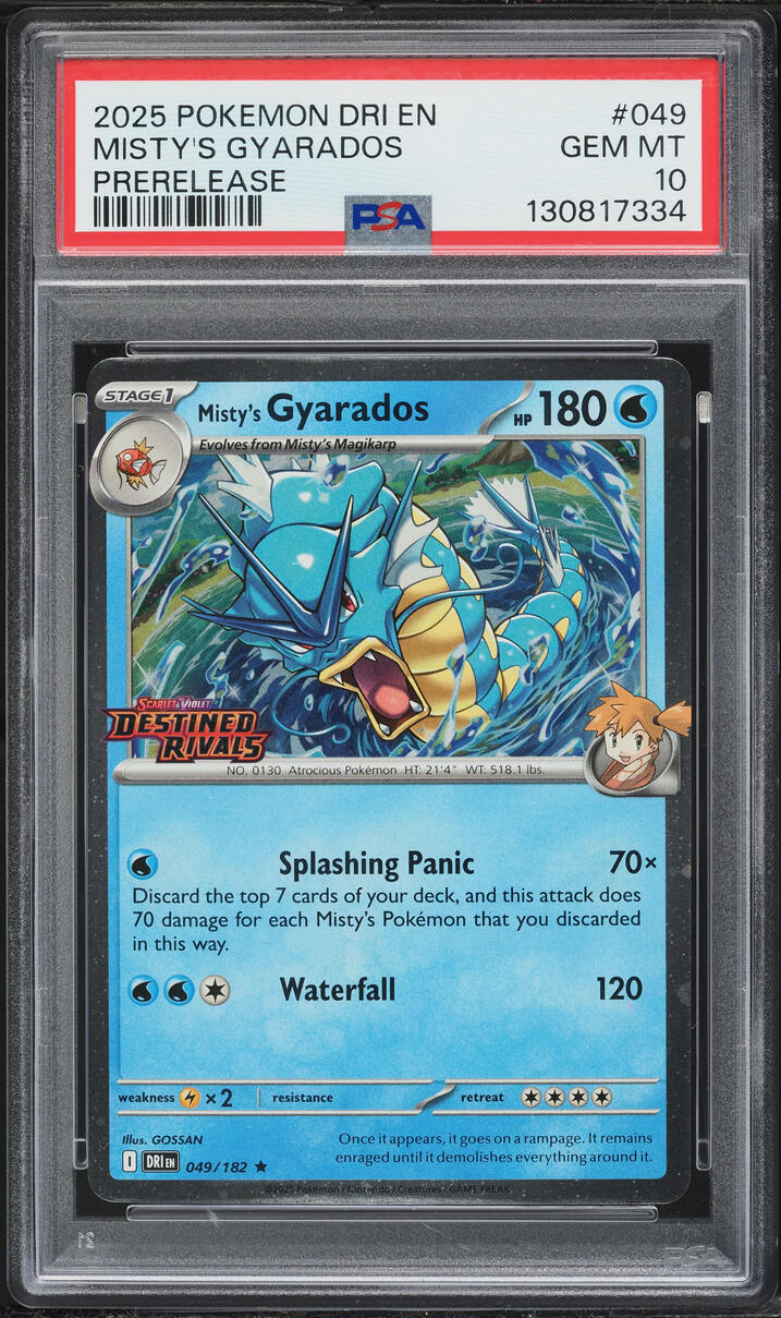 2025 Pokemon Scarlet & Violet Destined Rivals Prerelease Misty's Gyarados #49 PSA 10 GEM MINT