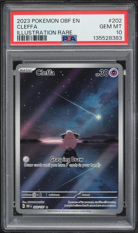 2023 Pokemon Scarlet & Violet Obsidian Flames IR Cleffa #202 PSA 10 GEM MINT