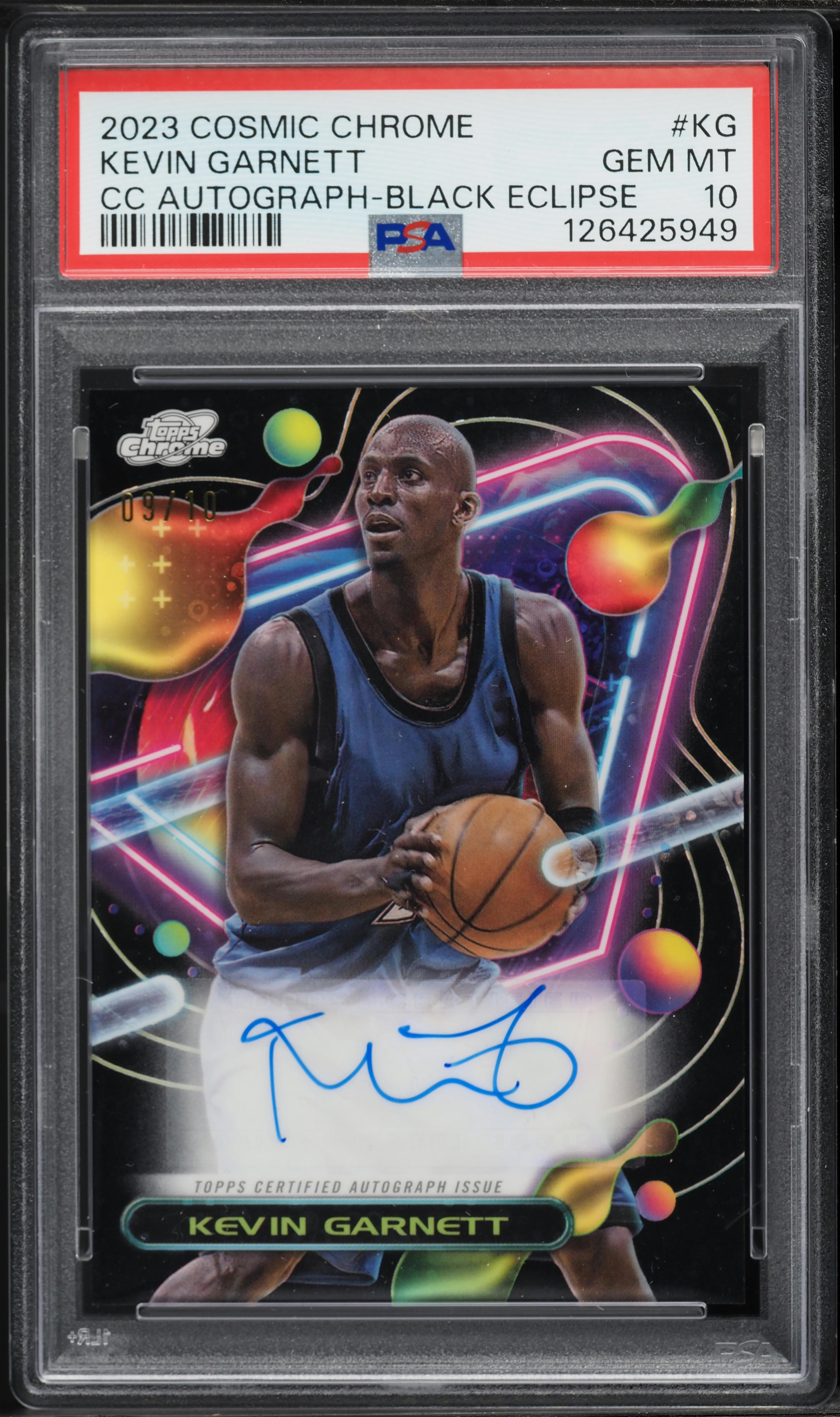 2023 Topps Cosmic Chrome Black Eclipse Kevin Garnett AUTO /10 #KG