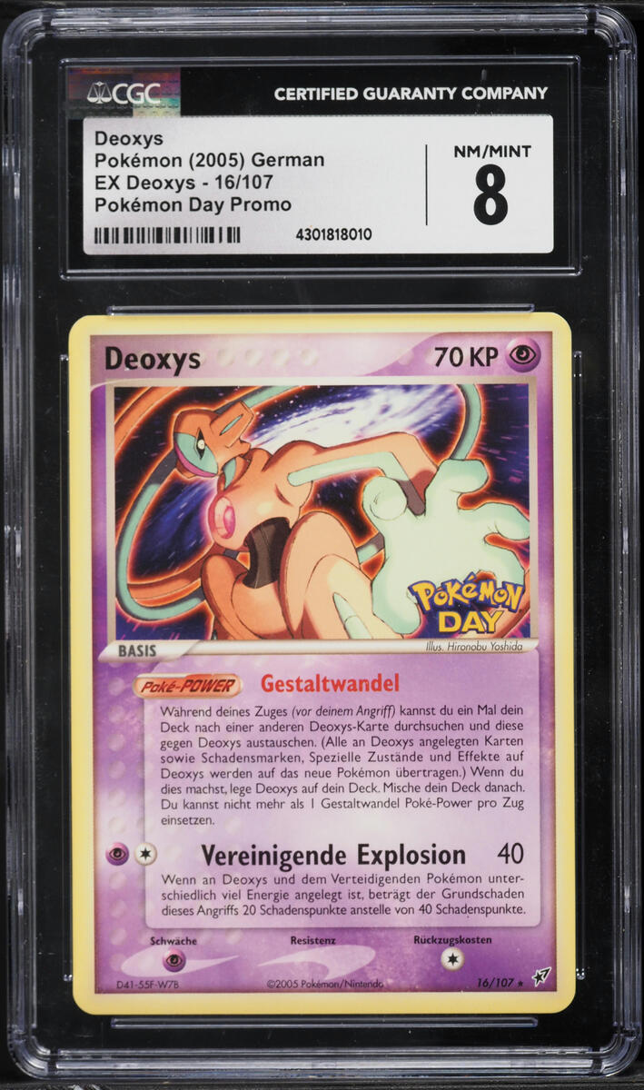 2005 Pokemon German EX Pokémon Day Promo Deoxys #16 CGC 8 NM-MT