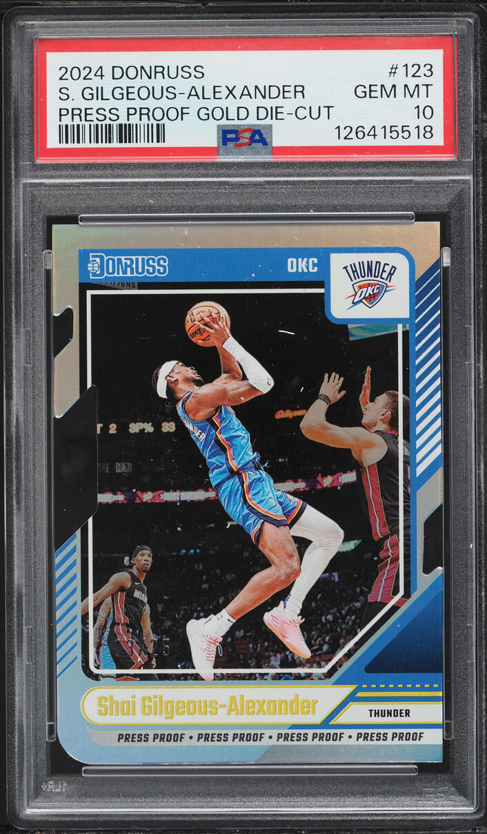 2024 Donruss Press Proof Gold Die-Cut Shai Gilgeous-Alexander /25 #123 PSA 10 GEM MINT