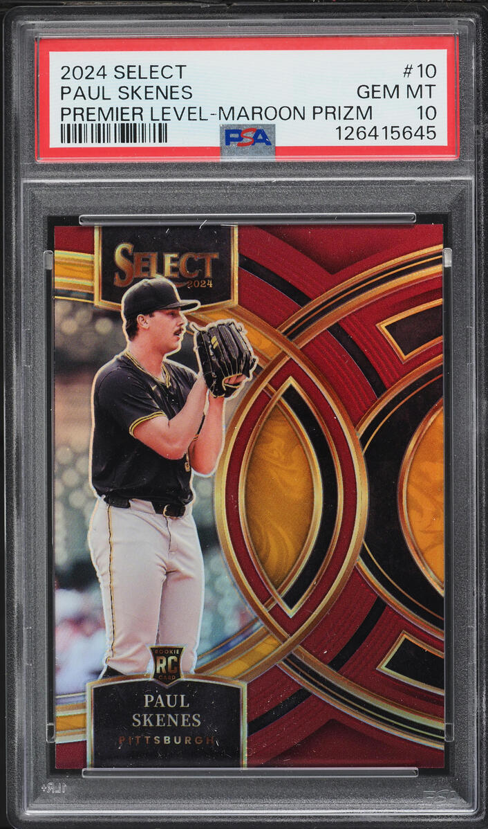 2024 Select Premier Level Maroon Prizm Paul Skenes ROOKIE /149 #10 PSA 10 GEM MINT