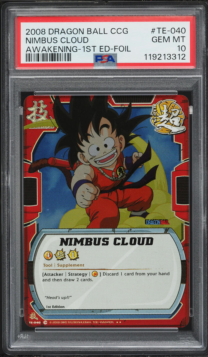 2008 Dragon Ball Ccg The Awakening 1st Ed Foil Nimbus Cloud #TE-040 PSA 10 GEM MINT