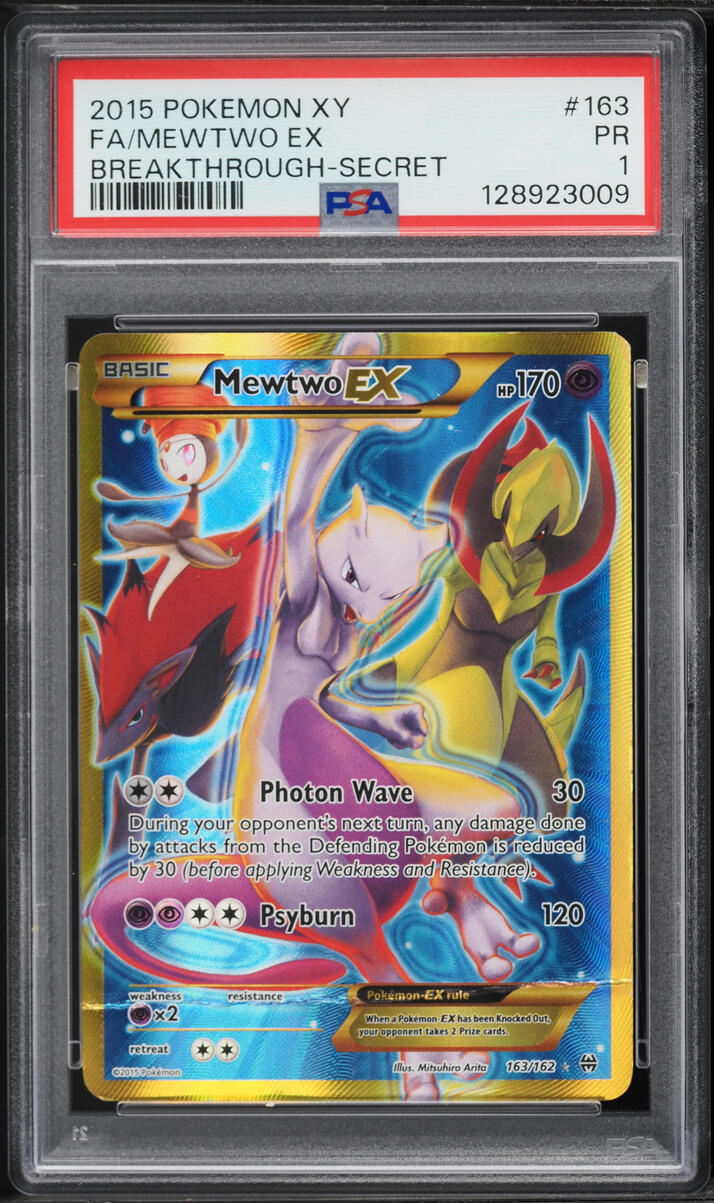 2015 Pokemon XY BREAKthrough Full Art Mewtwo EX #163 PSA 1 PR