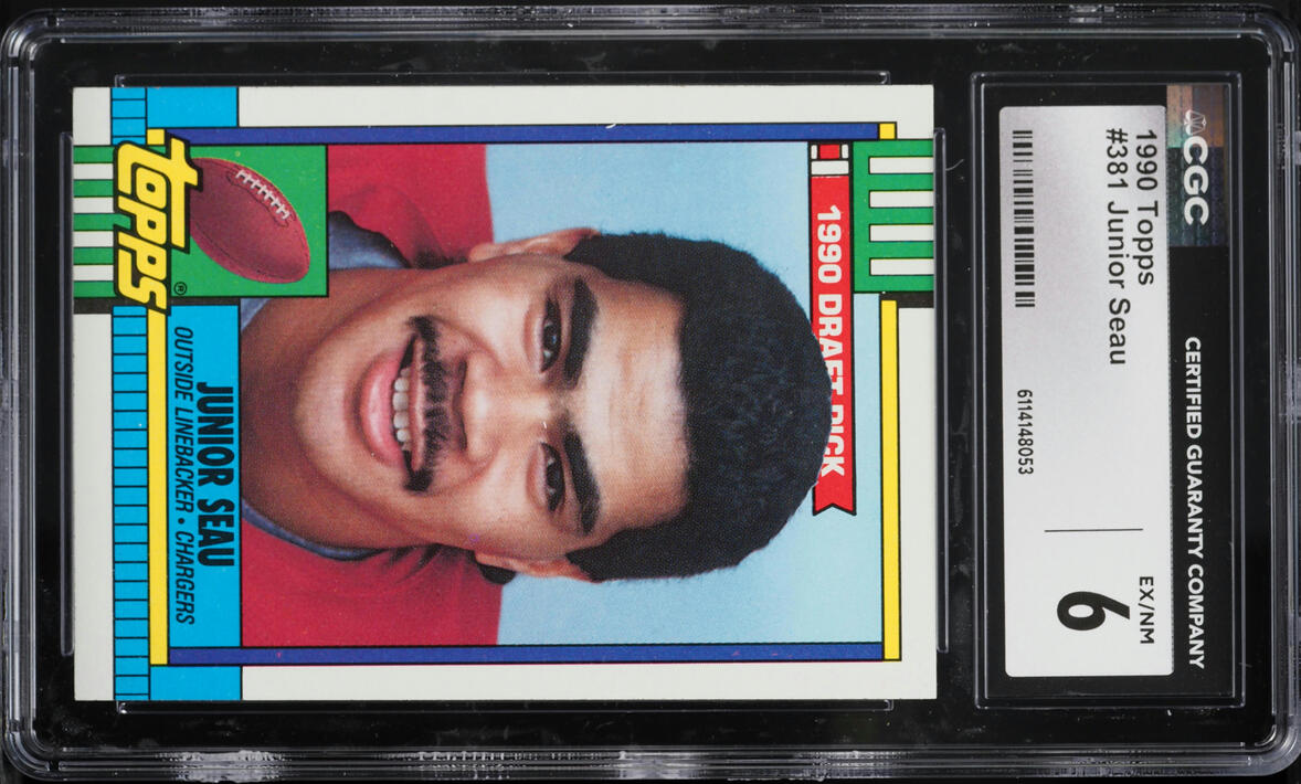 1990 Topps Football Junior Seau ROOKIE #381 CGC 6 EXMT