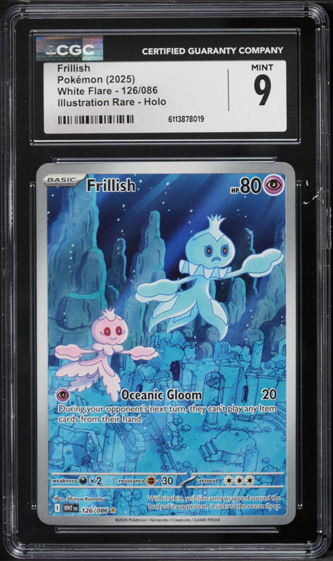 2025 Pokemon Scarlet & Violet White Flare IR Frillish #126 CGC 9 MINT