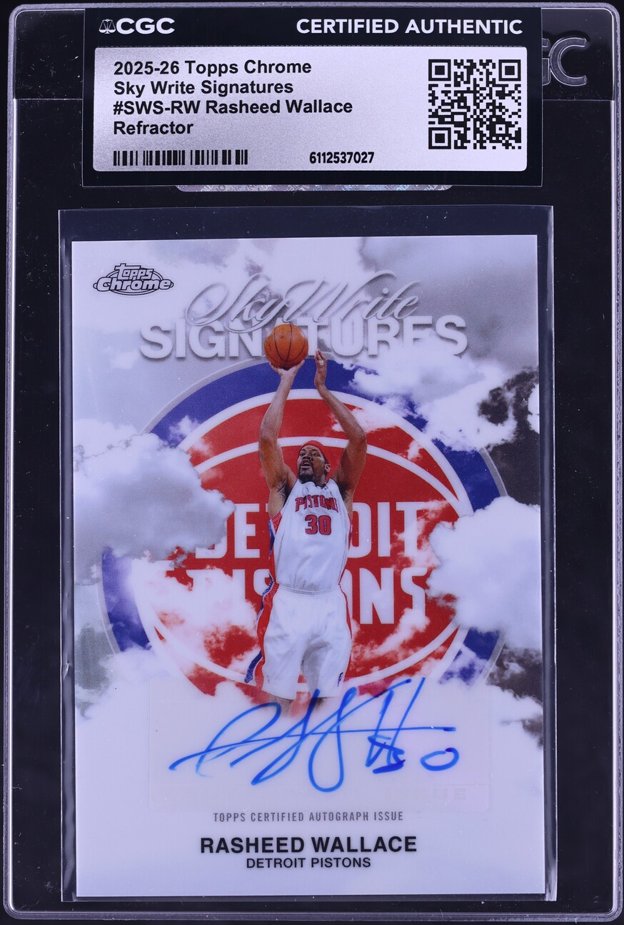 2025 Topps Chrome Sky Write Refractor Rasheed Wallace AUTO #SWS-RW CGC AUTH