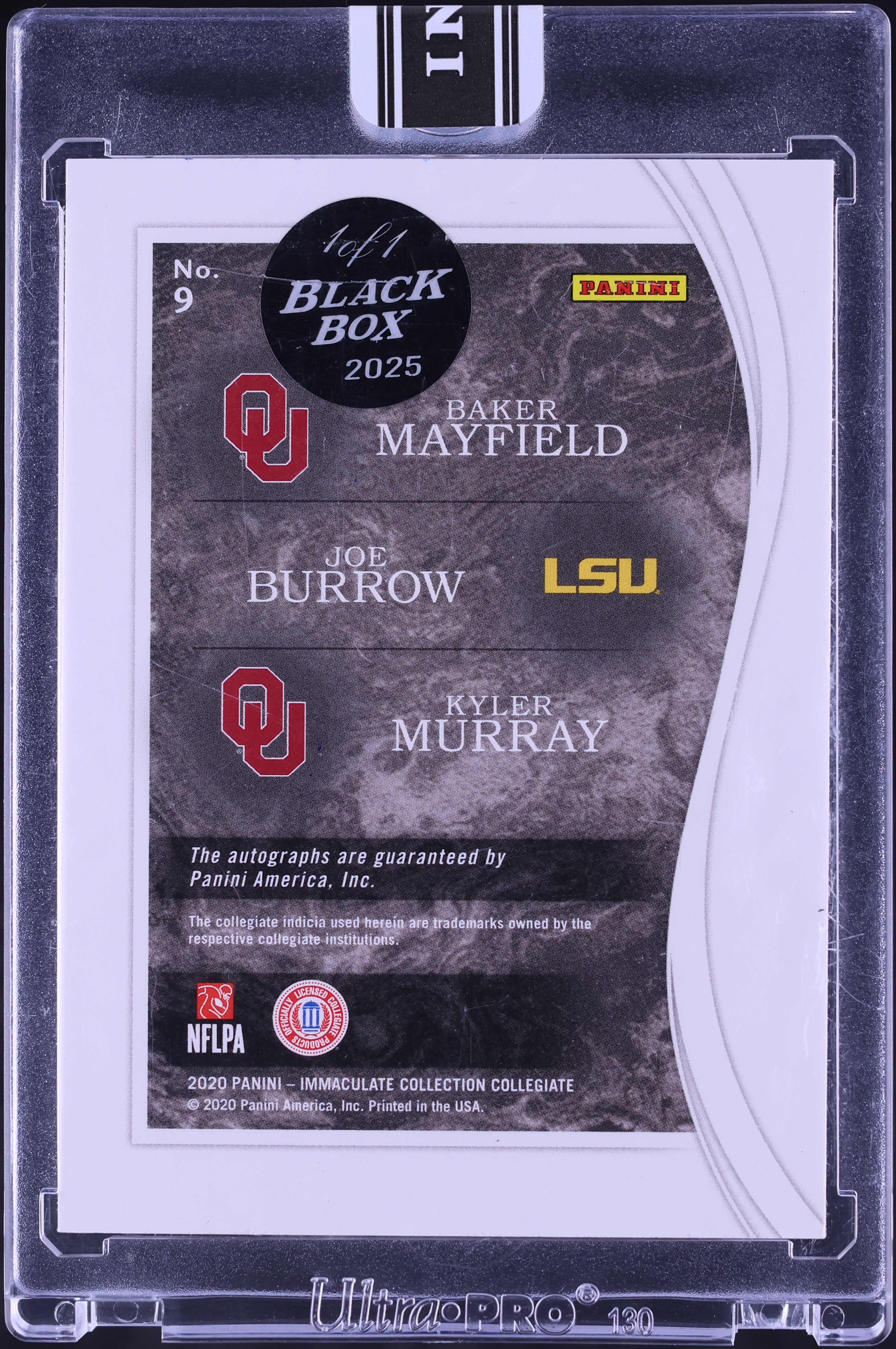 2020 Immaculate Collection '25 Black Box Baker Mayfield Joe Burrow