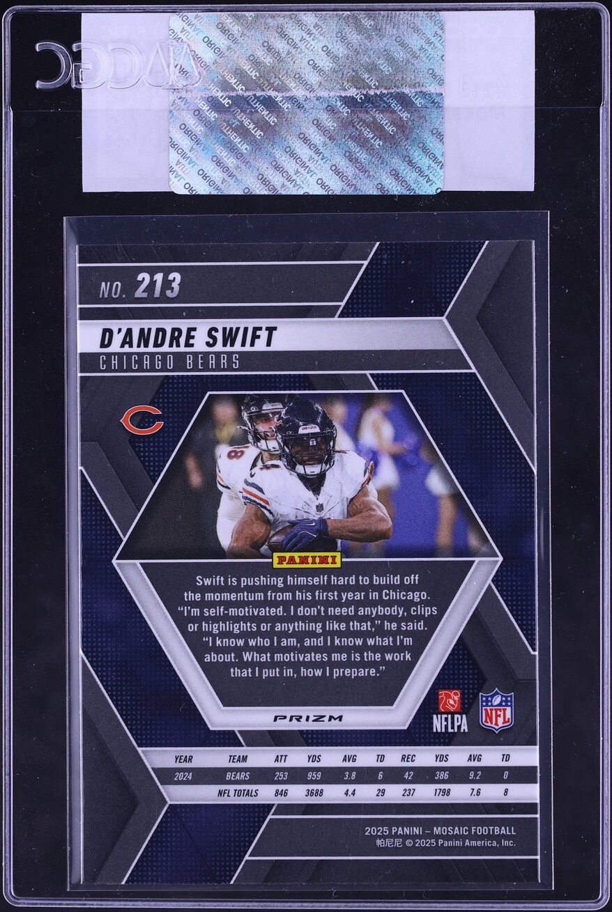 2025 Panini Mosaic Prizm D'Andre Swift #213 CGC AUTH on Fanatics