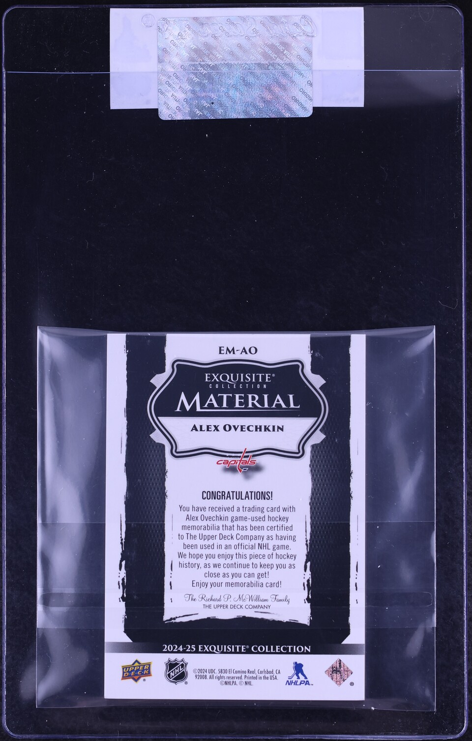 2024 Black Diamond Exquisite Collection Gold Spectrum Alex Ovechkin PATCH 5/5 #EM-AO CGC AUTH