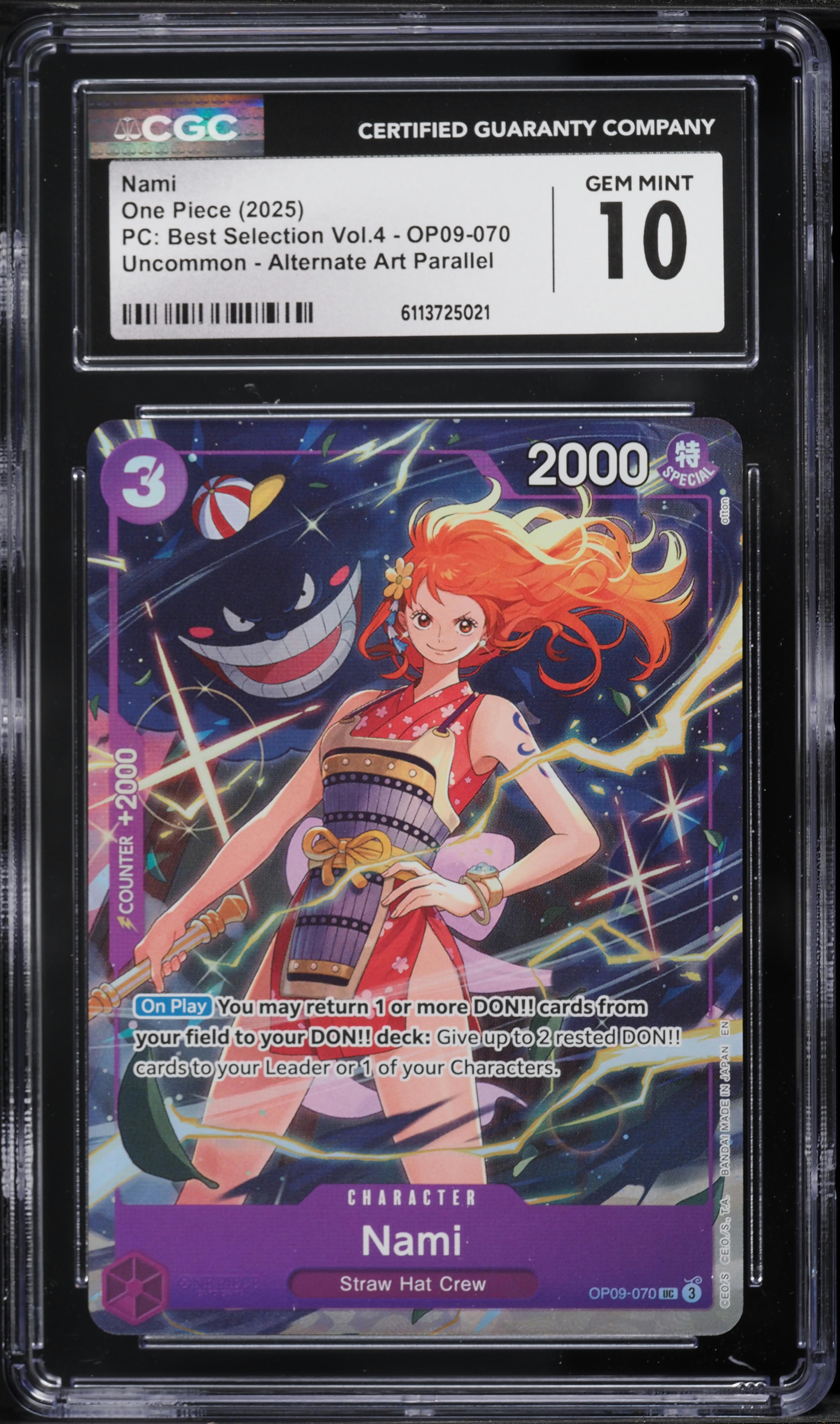 2025 One Piece Premium Best Selection Vol 4 Alt Art Nami #OP09-070
