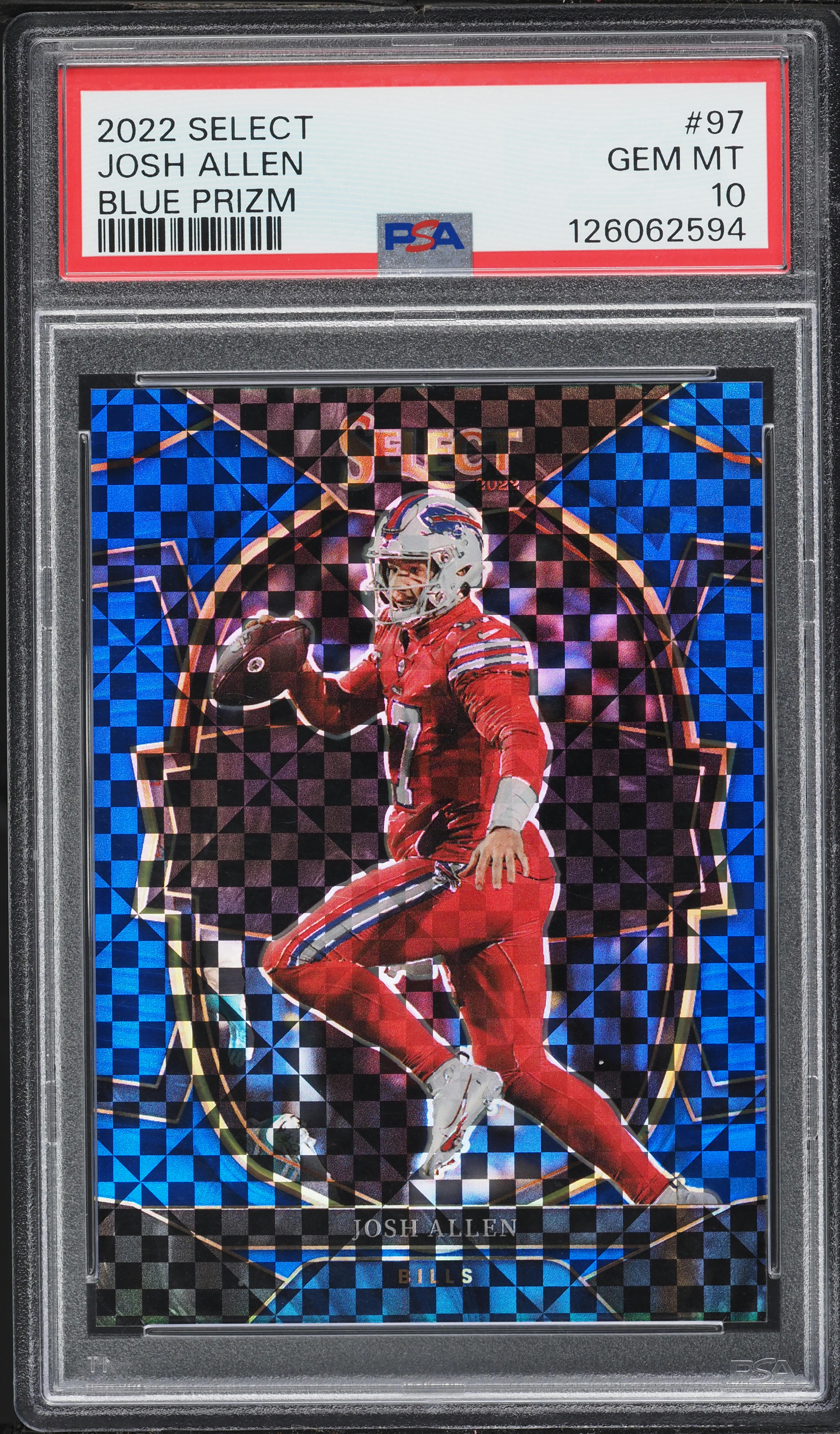 2022 Select Football Blue Prizm Josh Allen /199 #97 PSA 10 GEM