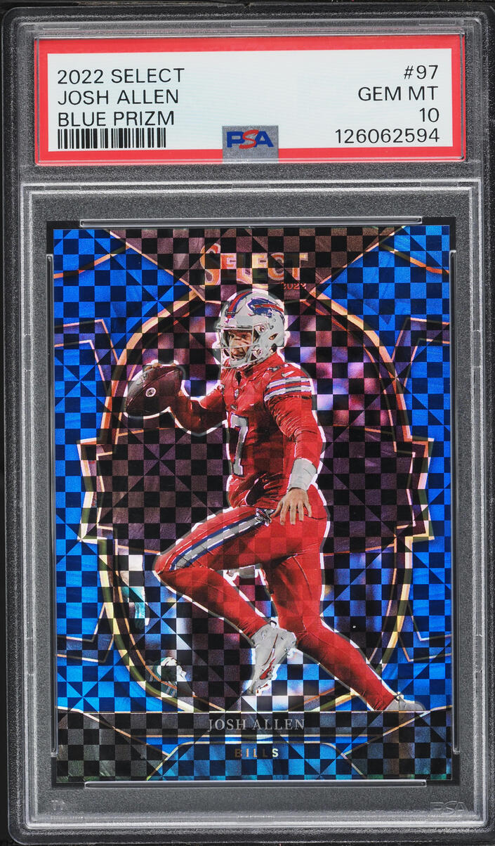 2022 Select Football Blue Prizm Josh Allen /199 #97 PSA 10 GEM