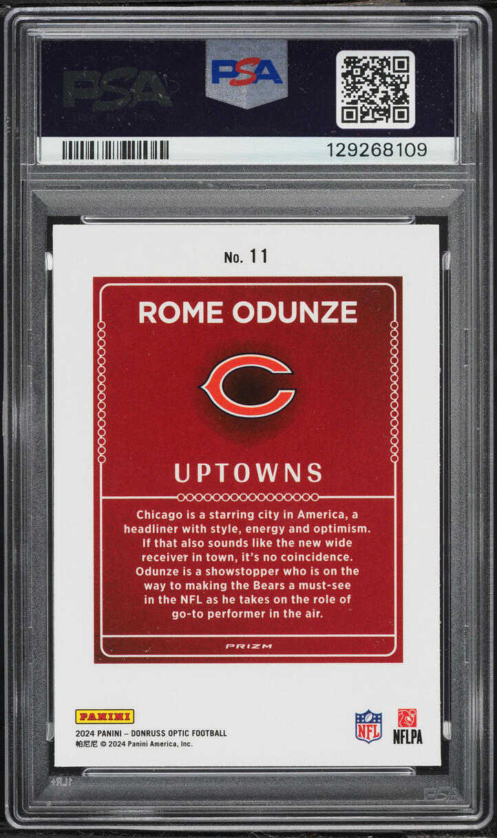 2024 Donruss Optic Uptowns Rome Odunze ROOKIE #11 PSA 9 MINT