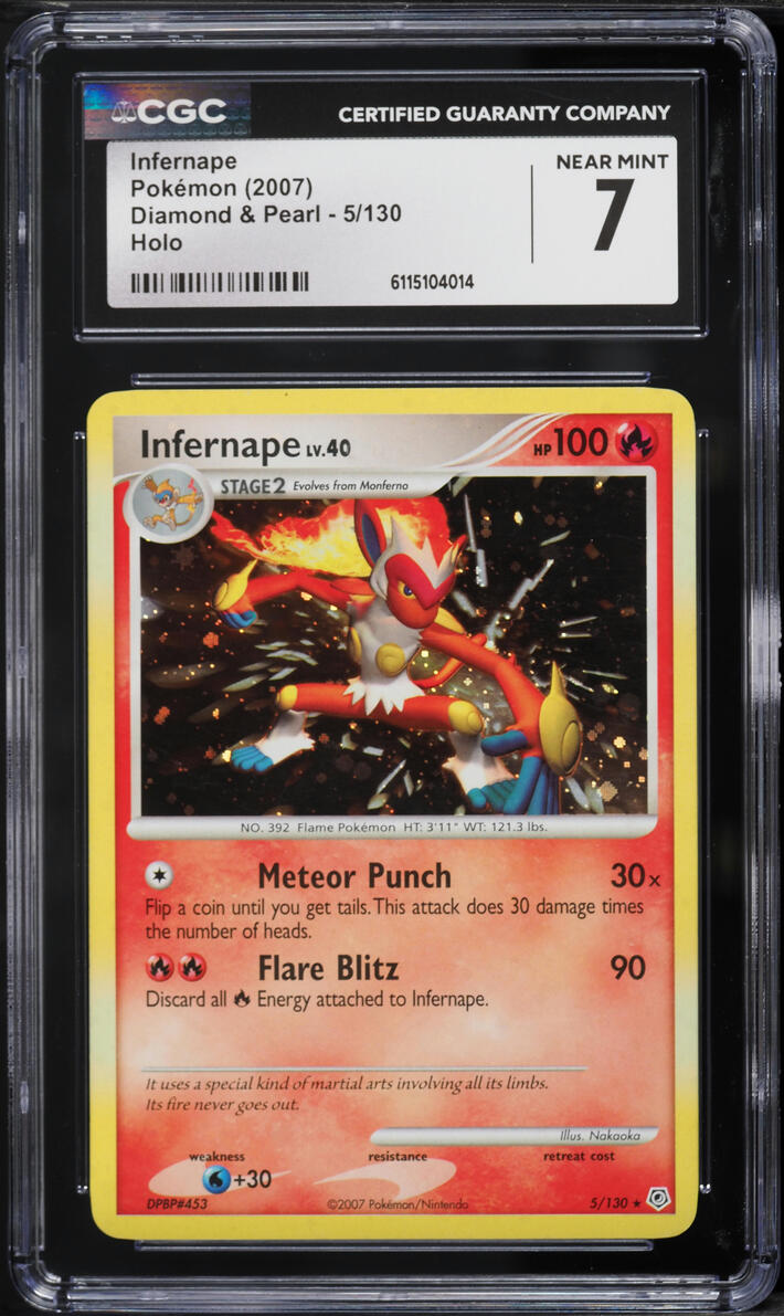 2007 Pokemon Diamond & Pearl Holo Infernape #5 CGC 7 NRMT