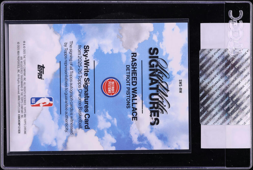2025 Topps Chrome Sky Write Orange Geometric Refractor Rasheed Wallace AUTO /25 #SWSRW CGC AUTH