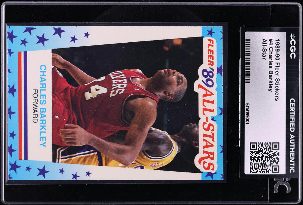1989 Fleer Stickers All-Star Charles Barkley #4 CGC AUTH