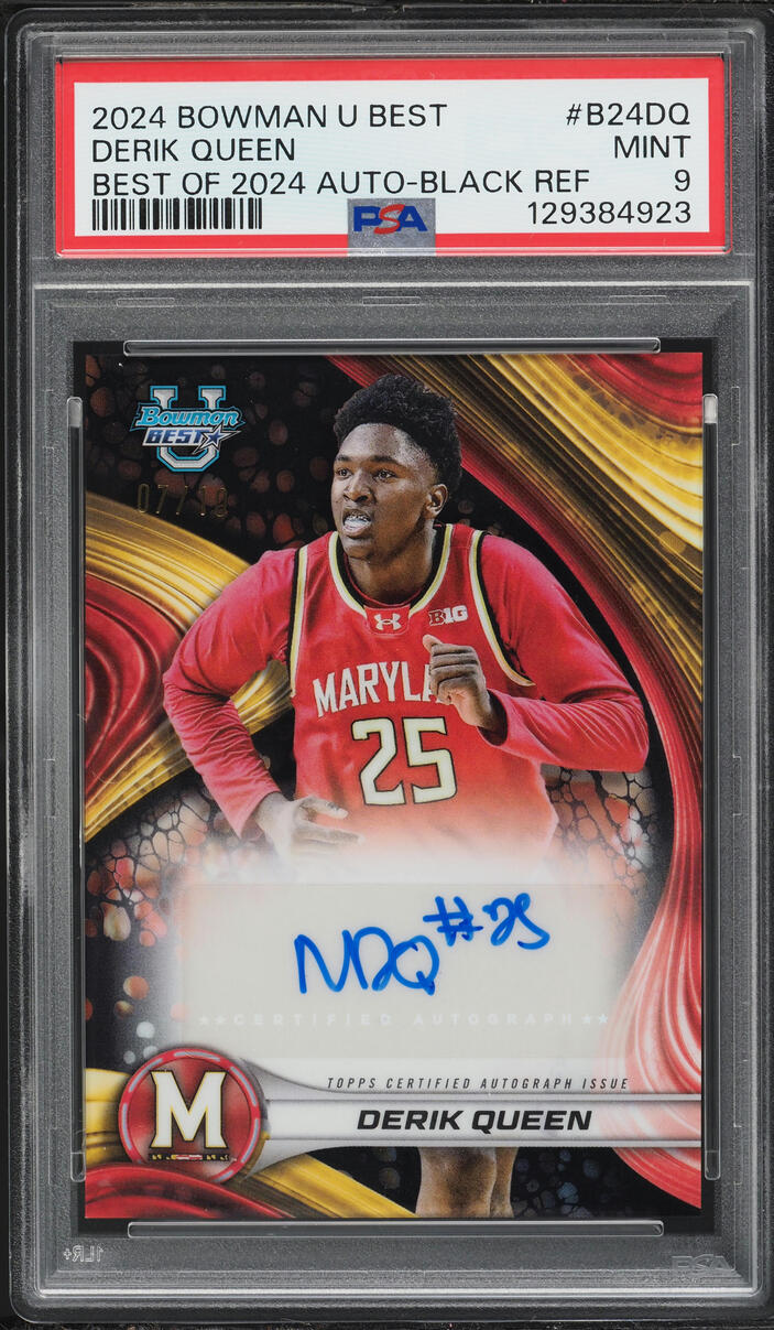 2024 Bowman University Best Of '24 Black Refractor Derik Queen AUTO /10 #B24-DQ PSA 9 MINT