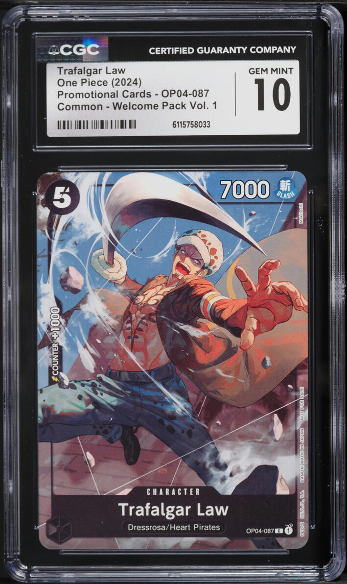 2024 One Piece Promotional Cards Welcome Pack Vol. 1 Trafalgar Law #OP04-087 CGC 10 GEM MINT