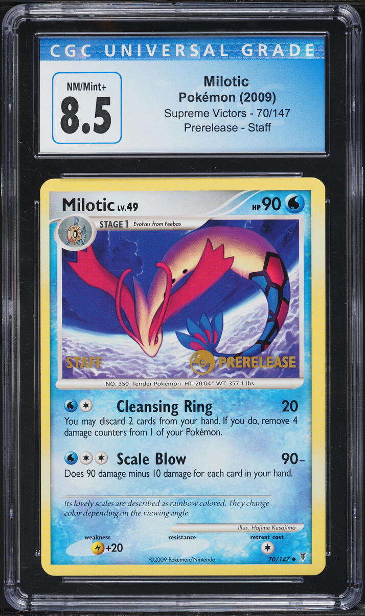 2009 Pokemon Platinum Supreme Victors Prerelease Staff Milotic #70 CGC 8.5