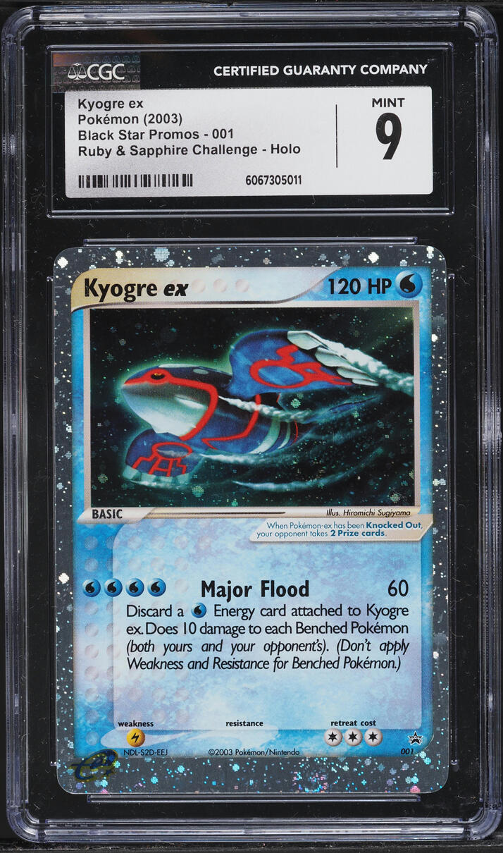 2003 Pokemon Black Star Promo Ruby & Sapphire Challenge Holo Kyogre ex CGC 9