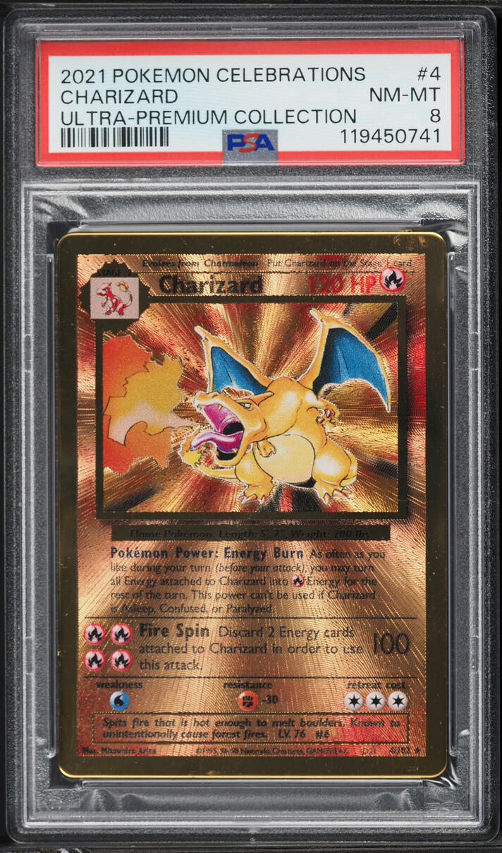 2021 Pokemon Sword & Shield Celebrations Ultra Premium Collection Charizard #4 PSA 8 NM-MT