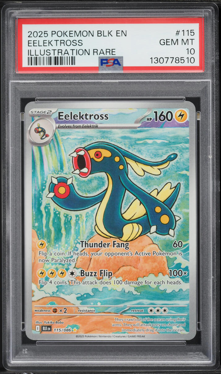 eelektross pokemon card price 2025 Pokemon Scarlet & Violet Black Bolt IR Eelektross #115 PSA 10 GEM MINT  on Fanatics Collect