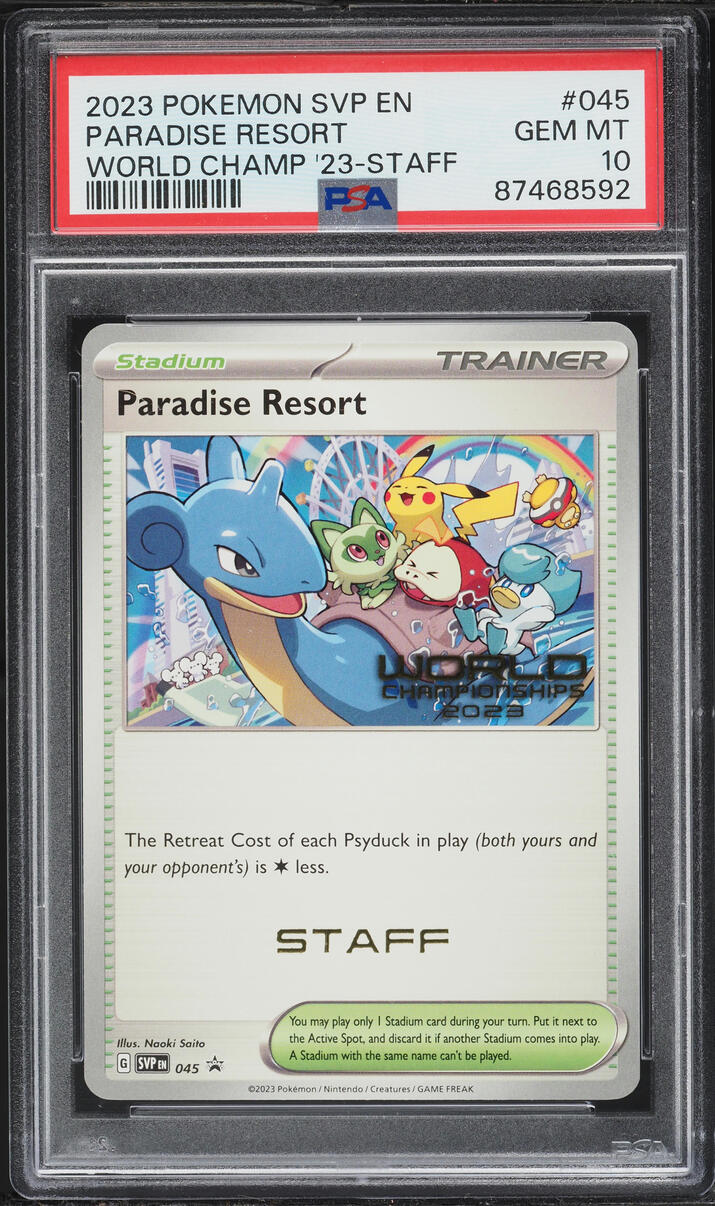 2023 Pokemon SV Promo World Championships '23 Staff Paradise Resort #45 PSA 10 GEM MINT