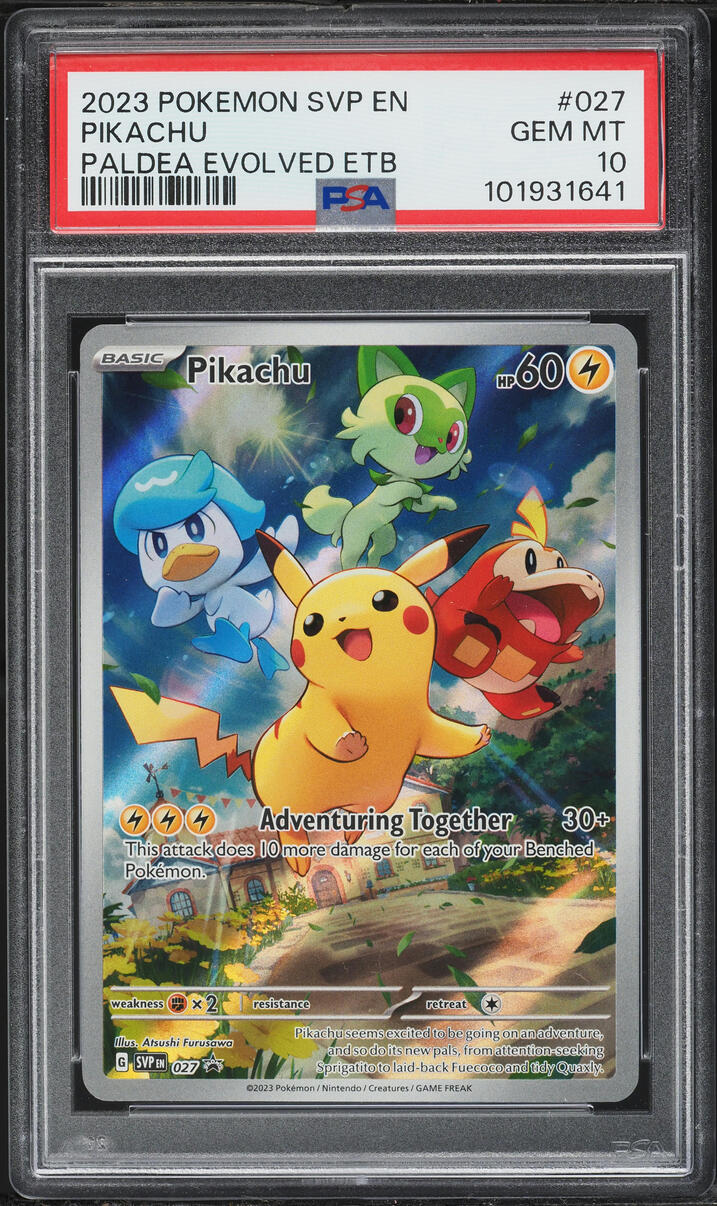 2023 Pokemon Scarlet & Violet Promo Paldea Evolved ETB Full Art Pikachu #27 PSA 10 GEM MINT