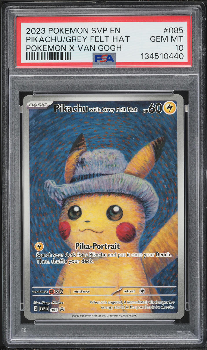 2023 Pokemon Scarlet & Violet Promo X Van Gogh Pikachu With Grey Felt Hat #85 PSA 10 GEM MINT