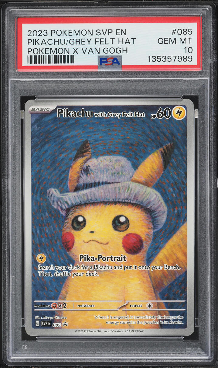 2023 Pokemon Scarlet & Violet Promo X Van Gogh Pikachu With Grey Felt Hat #85 PSA 10 GEM MINT