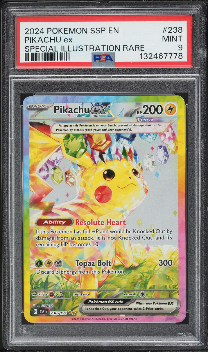 2024 Pokemon Scarlet & Violet Surging Sparks SIR Pikachu EX #238 PSA 9 MINT