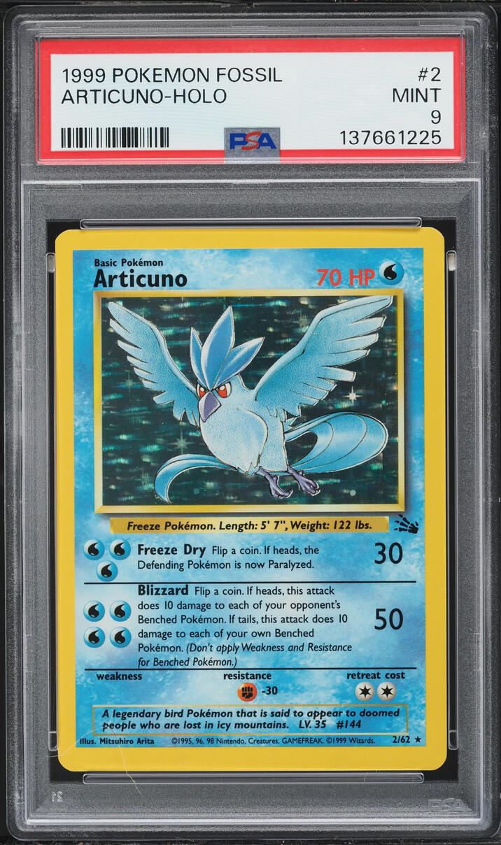 1999 Pokemon Fossil Holo Articuno #2 PSA 9 MINT