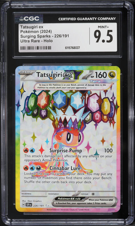 2024 Pokemon Scarlet & Violet Surging Sparks SEC Tatsugiri EX #226 CGC 9.5 MINT+