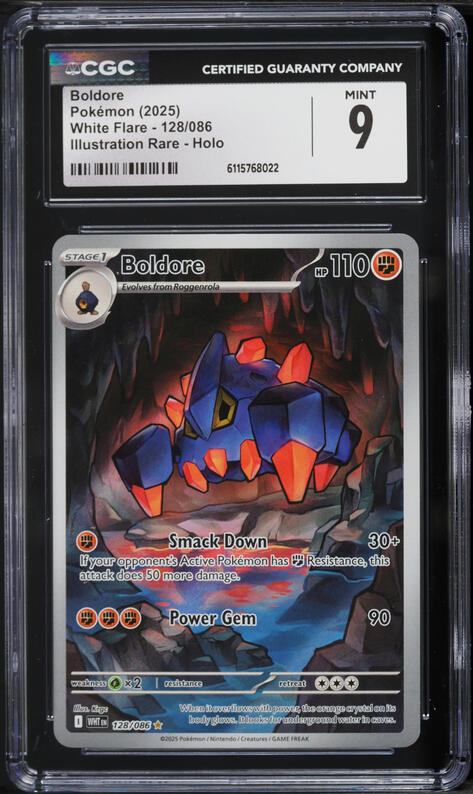 2025 Pokemon Scarlet & Violet White Flare IR Boldore #128 CGC 9 MINT
