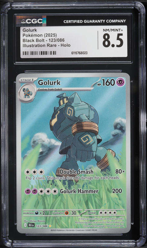 2025 Pokemon Scarlet & Violet Black Bolt IR Golurk #123 CGC 8.5 NM-MT+