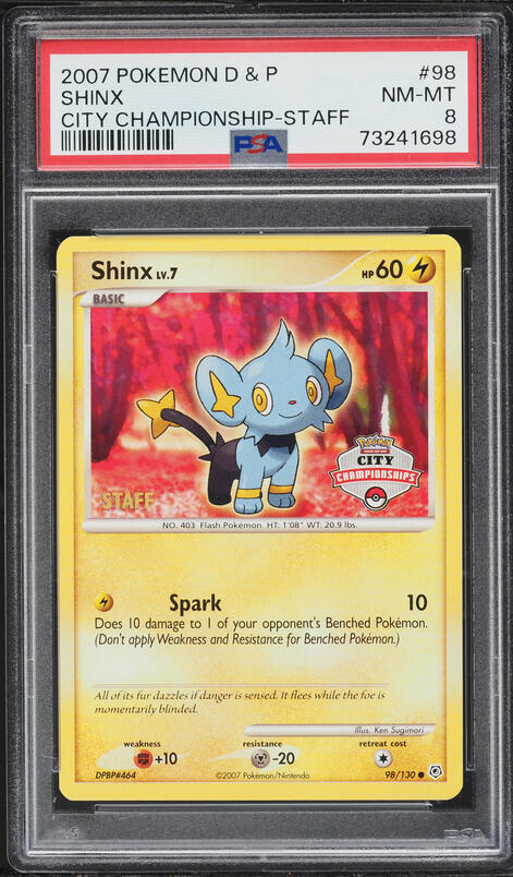 2007 Pokemon Diamond & Pearl City Championship Staff Shinx #98 PSA 8 NM-MT on Fanatics Collect 2007 Pokemon Diamond & Pearl City Championship Staff Shinx #98 PSA 8 NM-MT on Fanatics Collect