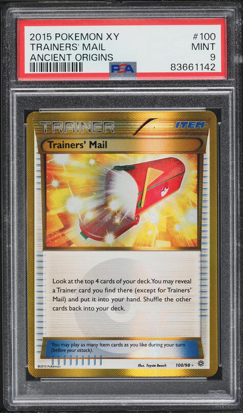 2015 Pokemon XY Ancient Origins Trainers' Mail #100 PSA 9 MINT