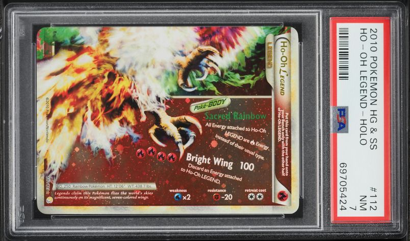 ho oh legend pokemon card value ULTRA RARE Ho-Oh Legend Set 111 112/123 Pokemon Heart Gold Soul Silver Holo - LP