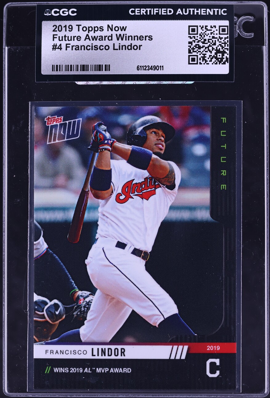 2019 Topps Now Future Award Winners Francisco Lindor #4 CGC AUTH