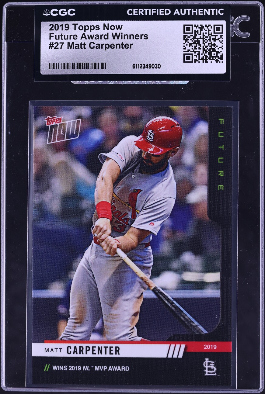 2019 Topps Now Future Award Winners Matt Carpenter #27 CGC AUTH