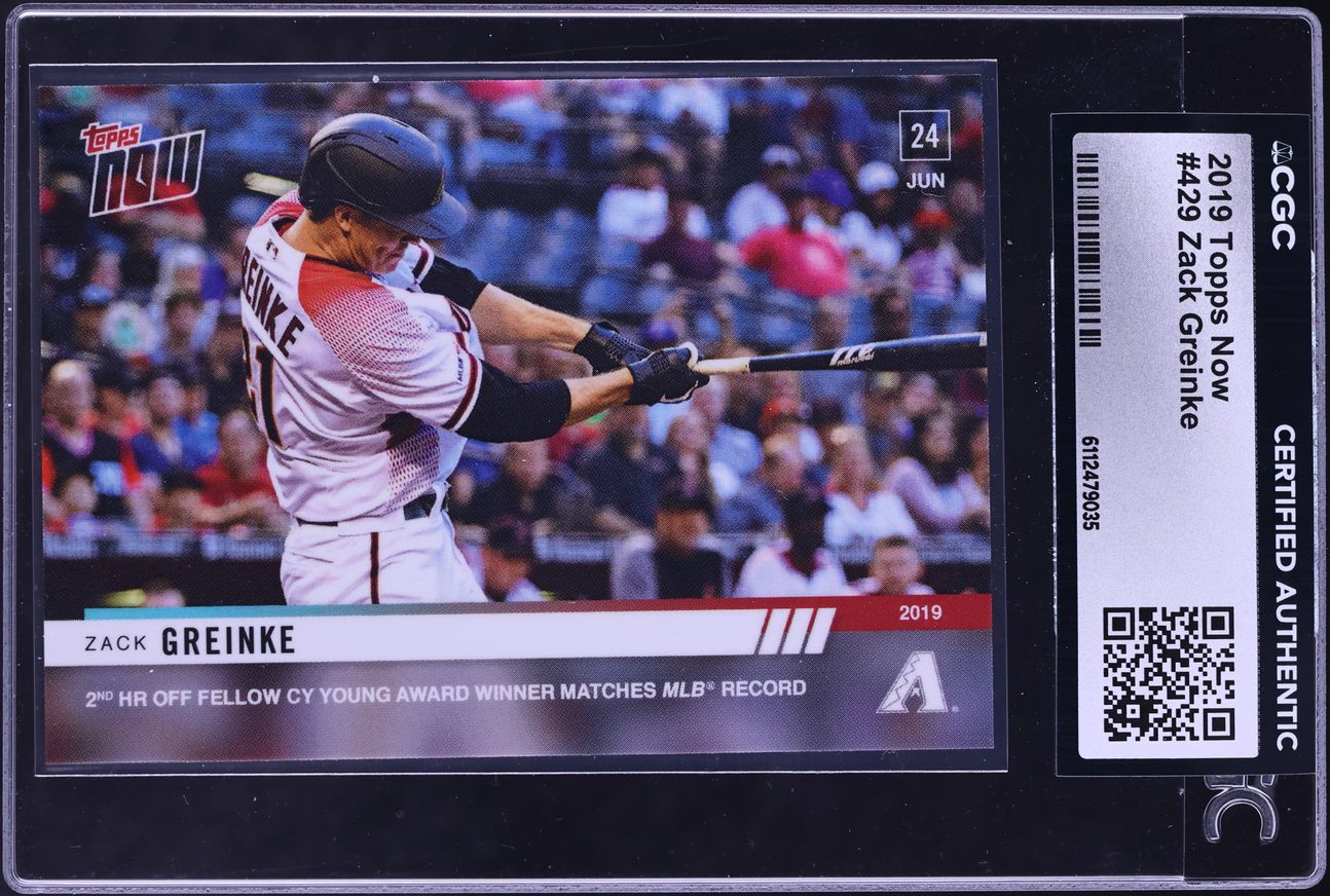 2019 Topps Now Zack Greinke #429 CGC AUTH