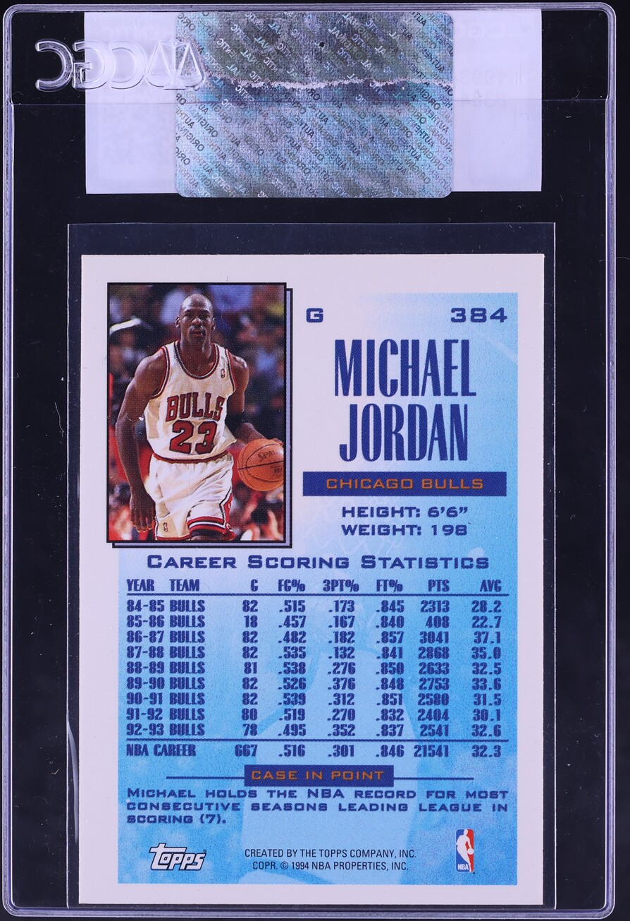 1993 Topps Gold Michael Jordan #384 CGC AUTH